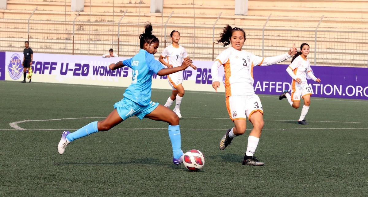 साफ यू-२० महिला फुटबलमा भुटानमाथि भारतको एक दर्जन गोल