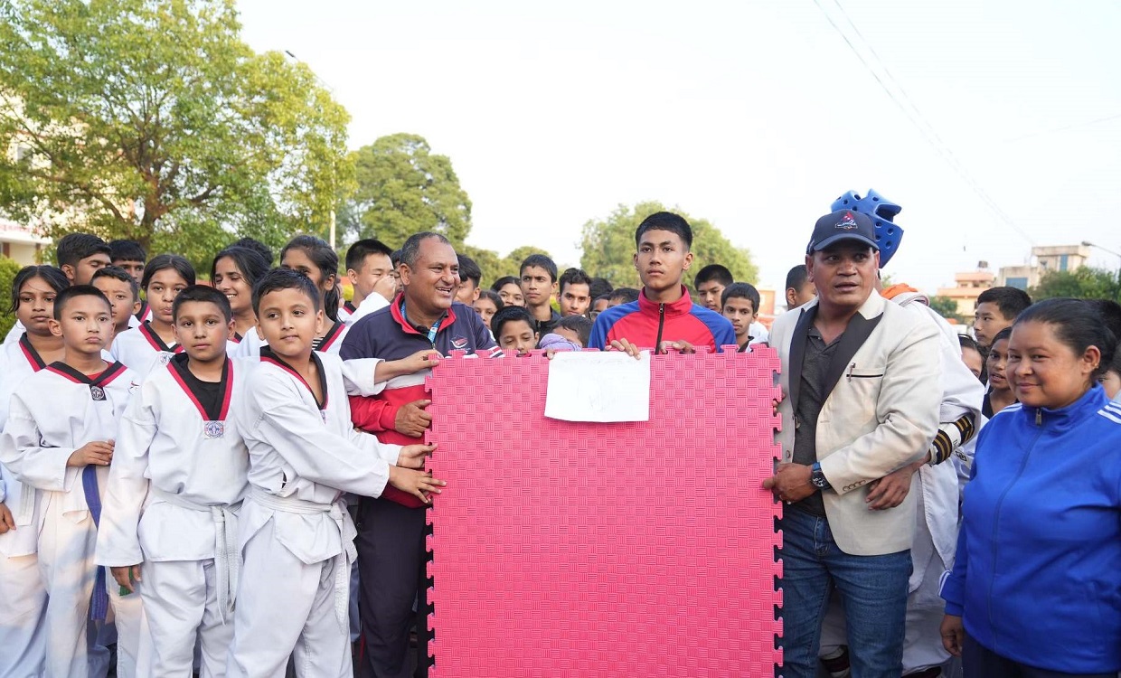 खेलकुद परिषदद्वारा दिलिप स्मृति तेक्वान्दो डोजाङलाई म्याट